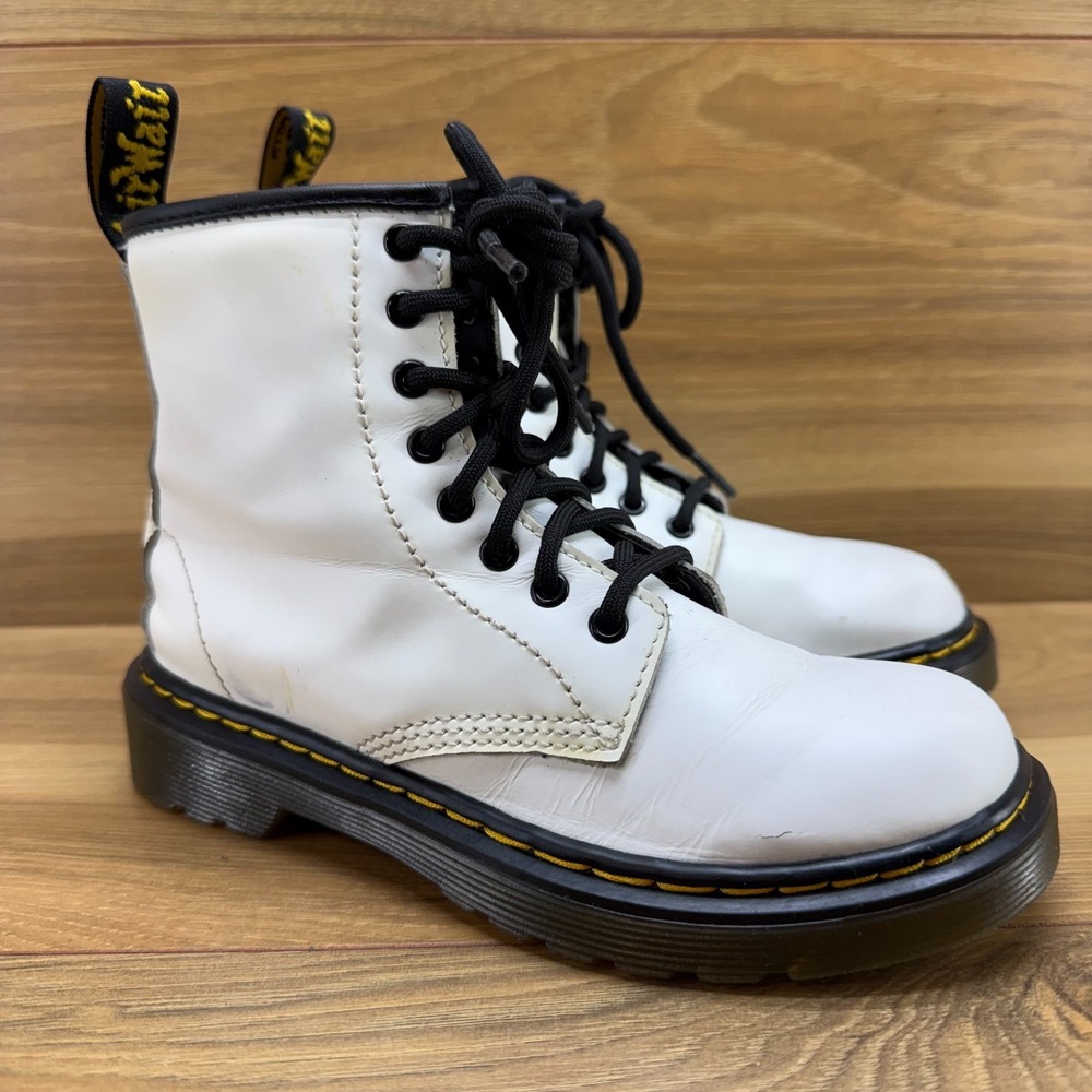 Dr Martens Combat‎ Boots Little Kids 13 White Stomper Punk